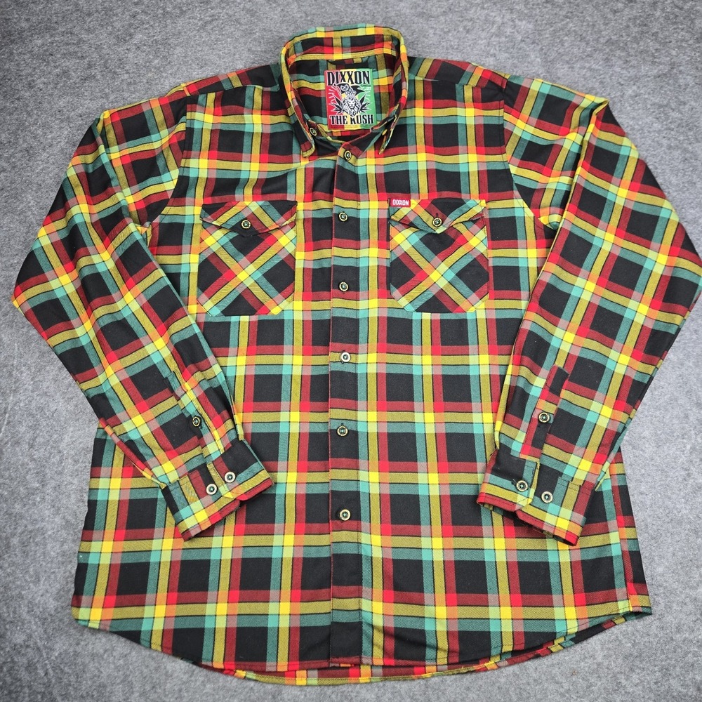 Dixxon Flannel Company The Kush Men's 2XLT Motorcycle Riding Shirt Plaid Vibrant